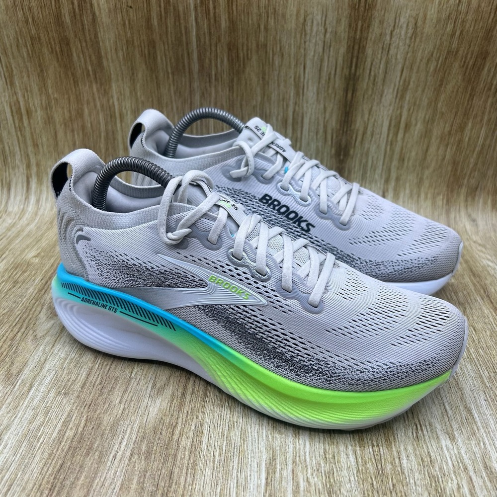 Brooks Adrenaline GTS 25 Men's 8 Running Shoes Oyster Green Gecko 1104541D033